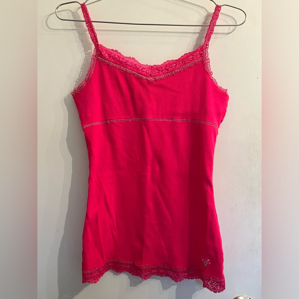 Pink Lace Trim Cami